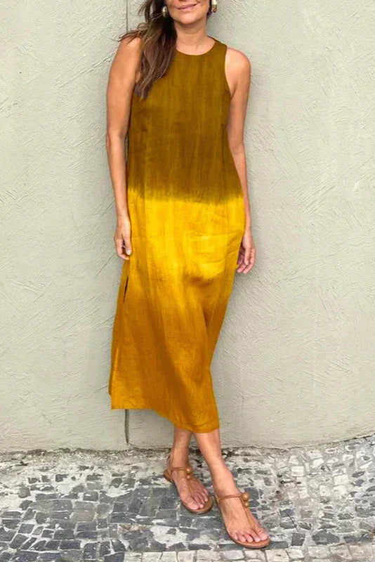 Clara | Robe longue sans manches à effet dégradé élégant pour femme