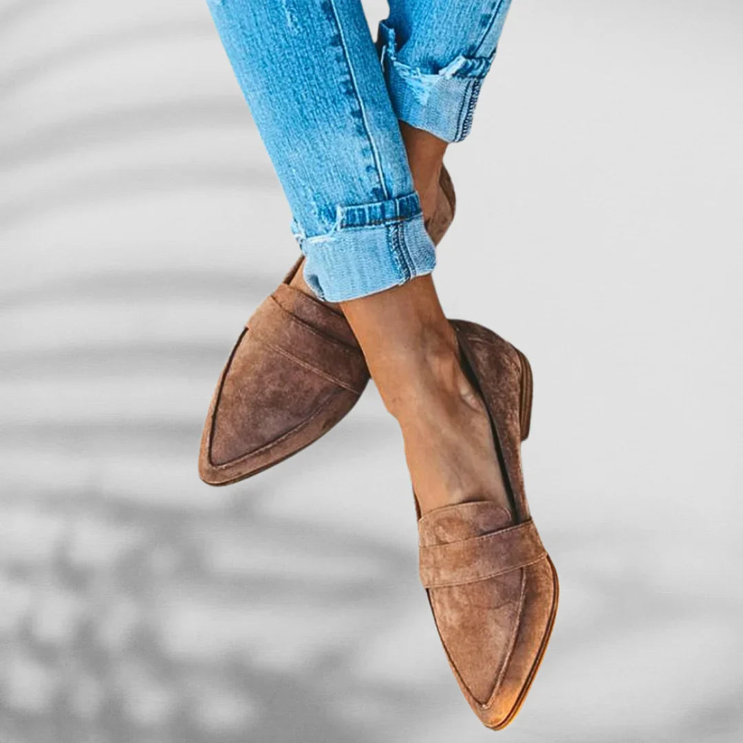 MALINA™ | Mocassins en daim à bout pointu