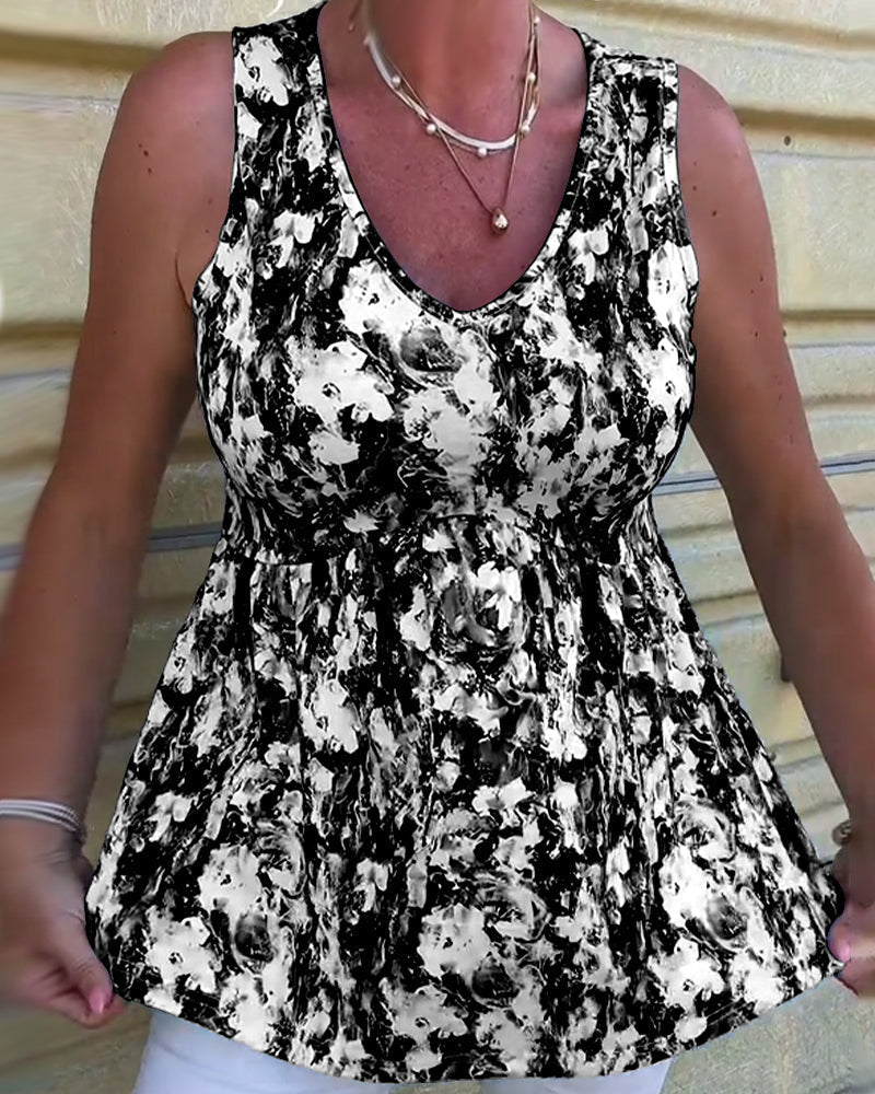 Débardeur Sexy Imprimé Sans Manches