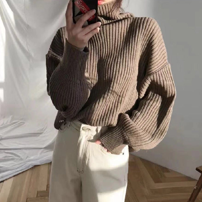 Amélie™ | Luxe Pull à col roulé et à manches ballon