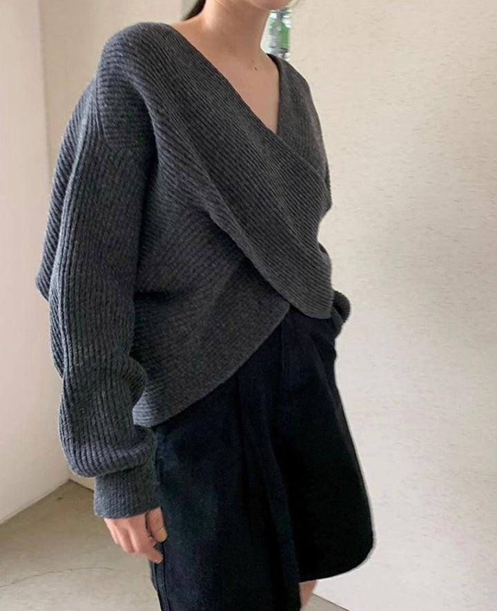 Manon™ | Pull en tricot croisé chic
