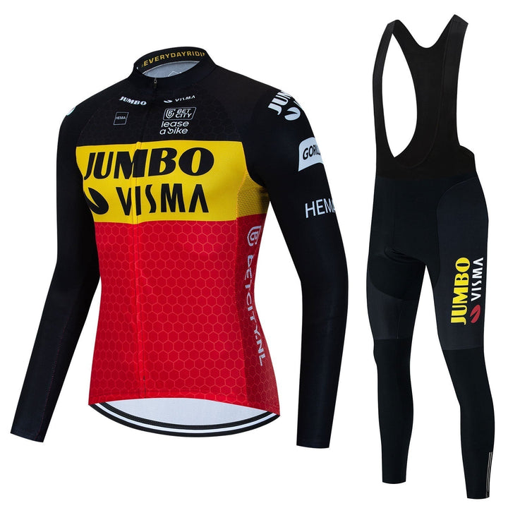 Jumbo Visma - Ensemble de cyclisme professionnel à manches longues