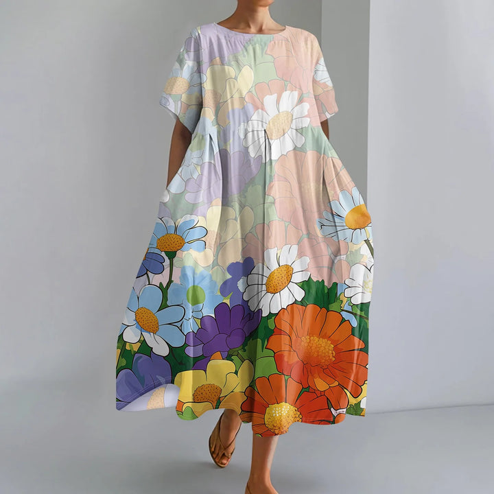 Lilou | Robe longue légère à imprimé fleuri