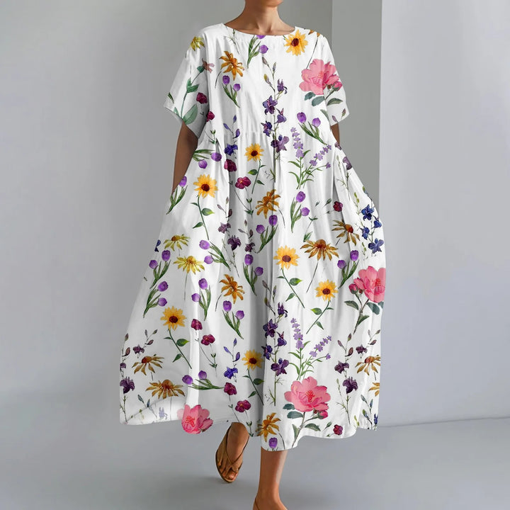 Lilou | Robe longue légère à imprimé fleuri