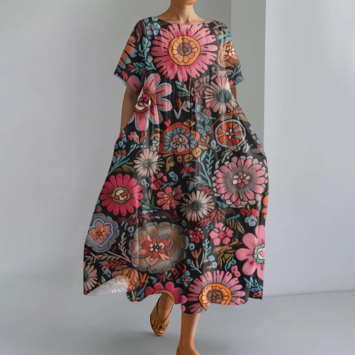 Lilou | Robe longue légère à imprimé fleuri