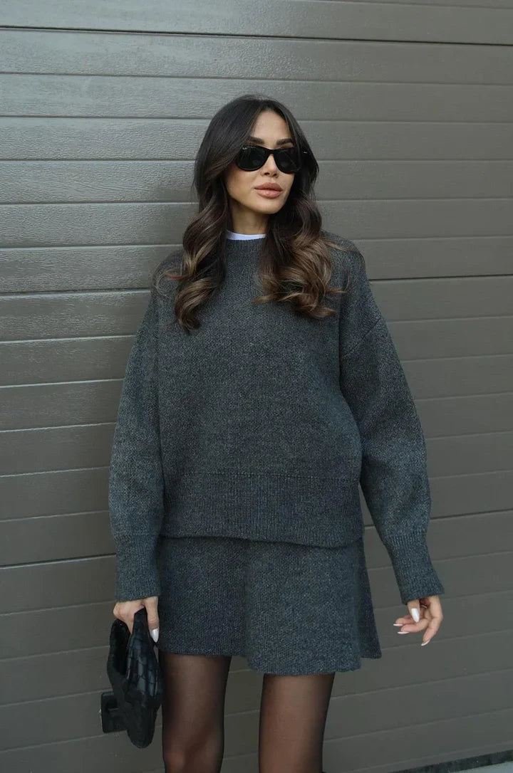 Helena - Ensemble jupe en tricot (haut + jupe)