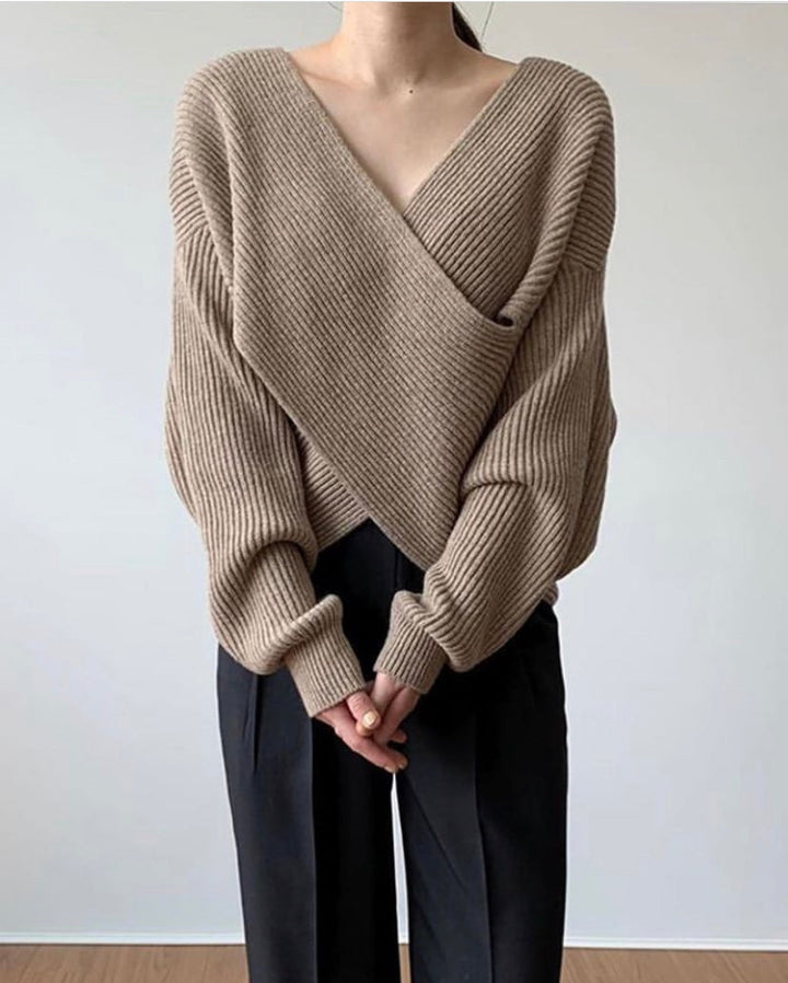 Manon™ | Pull en tricot croisé chic