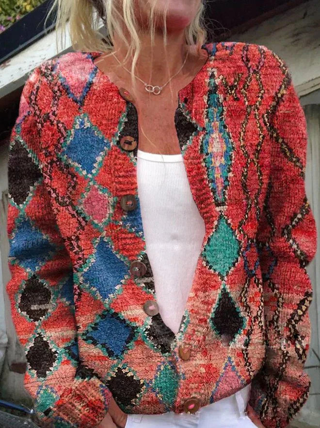 Cardigan à Motif Floral