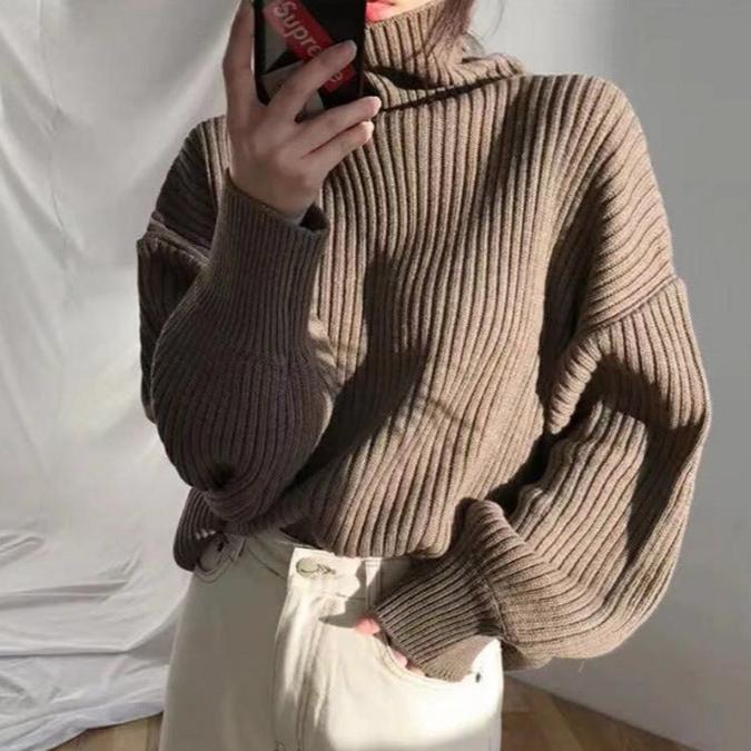 Amélie™ | Luxe Pull à col roulé et à manches ballon