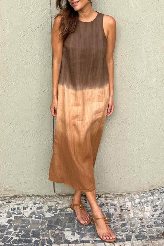 Clara | Robe longue sans manches à effet dégradé élégant pour femme