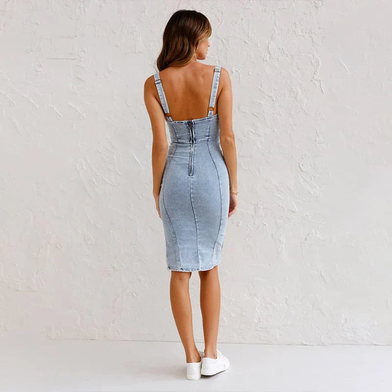Mona - Robe camisole en denim