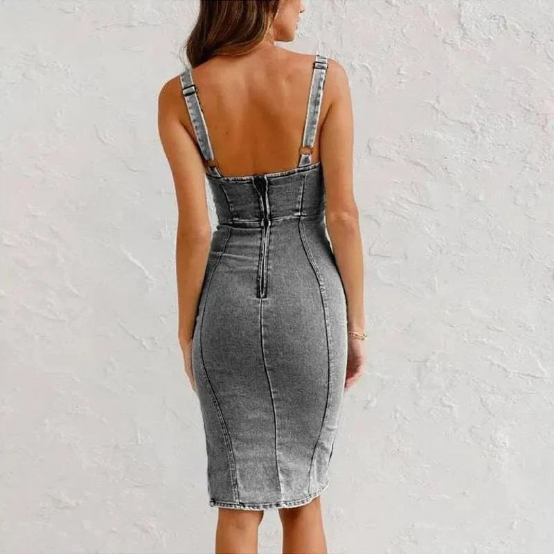 Mona - Robe camisole en denim