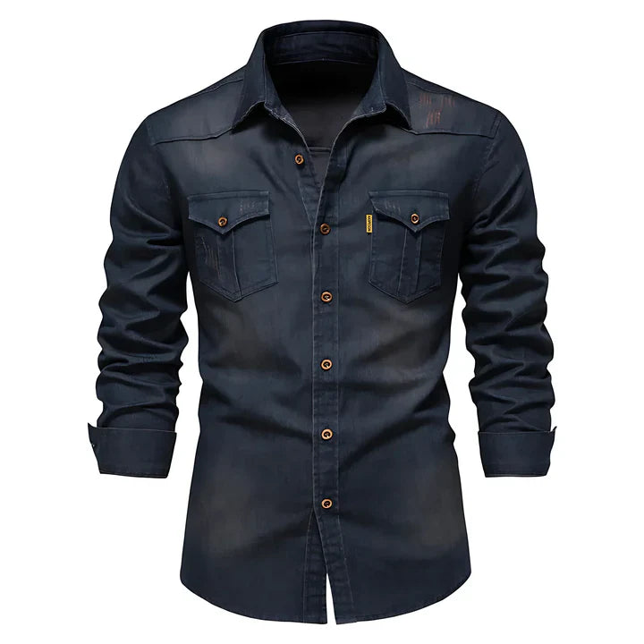 Chemise en denim de coton AdaptiveFit : Taillée pour l'homme