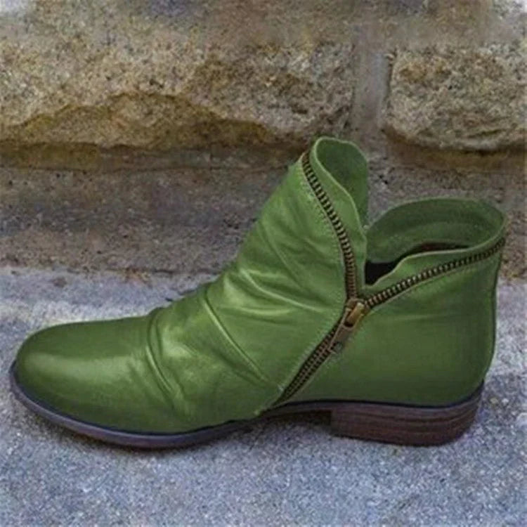 Victoria™ - Bottes en Cuir Avec Fermeture éclair